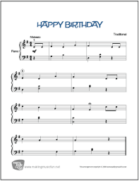 Free printable piano sheet music for happy birthday, in five different arrangements for beginner to more advanced if you would like to see the melody with the chords, and learn more about the history of the song, visit the version 2: Happy Birthday Free Easy Piano Sheet Music
