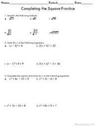 This worksheet is designed to give you extra practice on completing the square, using it to solve quadratic equations and finding minimum points on a quadratic curve. Completing The Square Practice Worksheet By Infinite Degree Tpt