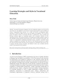 Isi dari silabus ini diantaranya adalah standar kompetensi, kompetensi. Pdf Learning Strategies And Styles In Vocational Education
