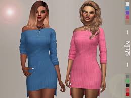 The muted color palette chosen for the items in the collection are similar to what we see for females, and the clothing cuts and . Modern Cosy Winter Dress Found In Tsr Category Sims 4 Female Everyday Sims 4 Dresses Dresses Sims 4
