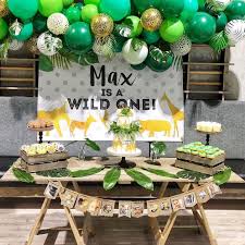 Balloons How Cool Is Max S Wild One First Birthday Party The Jungle Inspired Balloons Wer Jungle Birthday Party Wild One Birthday Party Boy Birthday Parties