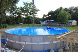 Intex Pool With Deck New Intex 26 Ultra Frame Owners Above Ground Pools Trouble Pool Landscaping Intex Pool Pool Time