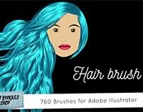Create quick hair styles with the use of a collection of scatter and art brushes. Hair Brush Adobe Illustrator On Behance