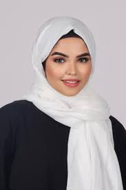 White Cotton Hijab Shawl with