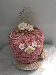 Birthdays are the perfect excuse for savouring delicious cakes! Dusty Pink Buttercream Rose 18th Birthday Cake 18th Birthday Cake Cake Pink Rose Cake