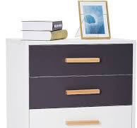 Meerveil - Commode - Meuble de Rangement à 3 Tiroirs Couleurs Combinable  Style Nordique pour Chambre Salon, 55 x 40 x 66 cm, Blanc et Gris : ...