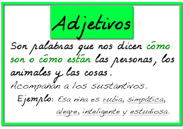 Resultado de imagen de LOS ADJETIVOS