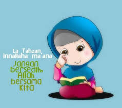 Jangan bersedih, sesungguhnya allah bersama kita! La Tahzan Innallaha Ma Ana Jangan Bersedih Allah Bersamaku Kartun Gambar Kartun Kartun Hijab