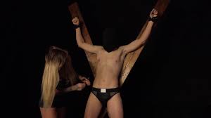 Clothed Female Naked Male Play with Alex