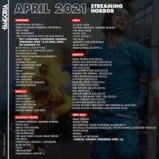 Here's what's coming in april 2021 to the biggest streaming services—netflix,. Fangoria On Twitter New Month New Streaming Guide Up What Are You Looking Forward To Watching
