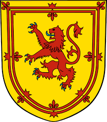 Das eigentliche königliche wappen schottlands ist zeigt in goldenem schild einen blaubewehrten roten löwen innerhalb eines doppelten roten lilienbordes. Alba Schottland
