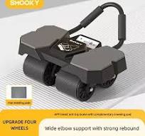 SMOOKY Abdominal Wheel Four-Wheel Automatic Rebound Abdominal Wheel Roller  with Elbow Support Fitnes SMOOKY健腹轮腹肌轮小杨哥嘴哥推荐