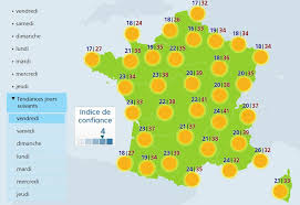 Les données sur la météo: Un Risque De Canicule Eleve La Semaine Prochaine Selon Meteo France