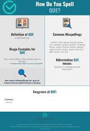 Correct Spelling For Que Infographic Spellchecker Net