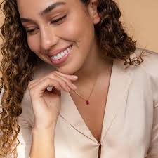 Teardrop Birthstone Necklace by Caitlyn Minimalist • Dainty Custom Gemstone  Pendant Necklace • Personalized Gifts for Mom • NR117