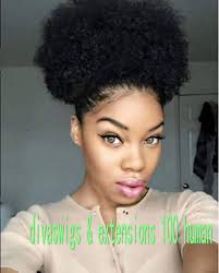 Human Afro Puff Ponytail Short High Ponytail Afro Natural Curly Ponytails Human Hair Drawstring Hair Puff Haute Hair Afro Puff Ponytail