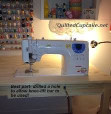 Making A Flush Mounted Sewing Table To Hold My Janome Sewing Machine Was A Lot Easier Than I Thou Sewing Machine Cabinet Diy Sewing Table Sewing Machine Tables