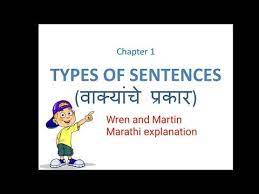 Chapter 1 Types Of Sentences Marathi Explanation Of English Grammar Wren And Martin Youtube Types Of Sentences English Grammar Book Parts Of Speech
