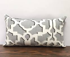 Black And White Geometric Lumbar Pillow New Gray White And Black Geometric Lumbar Pillow Cover Up Cycled Fabric Retro Style Lumbar Cushion Cover Glam Glam Style Decor Lumbar Pillow Cover Pillows