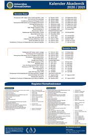 Kalendar akademik ‐ sidang akademik 2016/2017. Kalender Akademik 2020 2021 Bimawa Uad