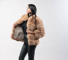 Shop online the latest ss21 collection of designer for women on ssense and. Camel Short Fox Fur Jacket 100 Real Fur Haute Acorn