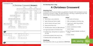 Check spelling or type a new query. Christmas Crossword For Kids Clue Worksheet Teacher Made