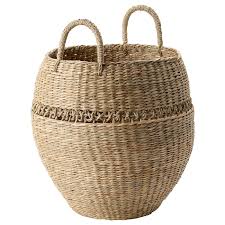 Lustigkurre Basket Natural Seagrass 50x40 Cm Ikea Basket Ikea Ikea Storage Boxes