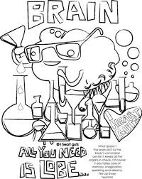 Brain coloring page with labels. Blood And Guts Coloring Pages Learny Kids
