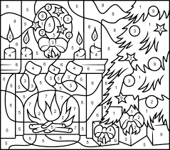 What a wonderful way to spend some time together as a family. Christmas Fireplace Printable Color By Number Page Hard Christmas Color By Number Christmas Coloring Sheets Coloring Pages