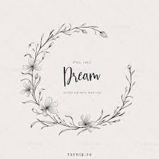 Simple Flower Wreath Clipart Half Wreath Frame Png Floral Etsy In 2020 Circle Borders Wedding Logo Design Wreath Drawing