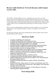 resume skills hardware network resumes
