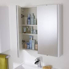 Milano Ren White Modern Wall Hung Bathroom Mirrored Cabinet 650mm X 600mm