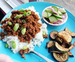 Thick slices of cucumber are massaged with salt, sugar, and gochugaru . Vegan Korean Bbq Over Jasmine Rice Cucumber Salad And Sesame Zucchini Vegan
