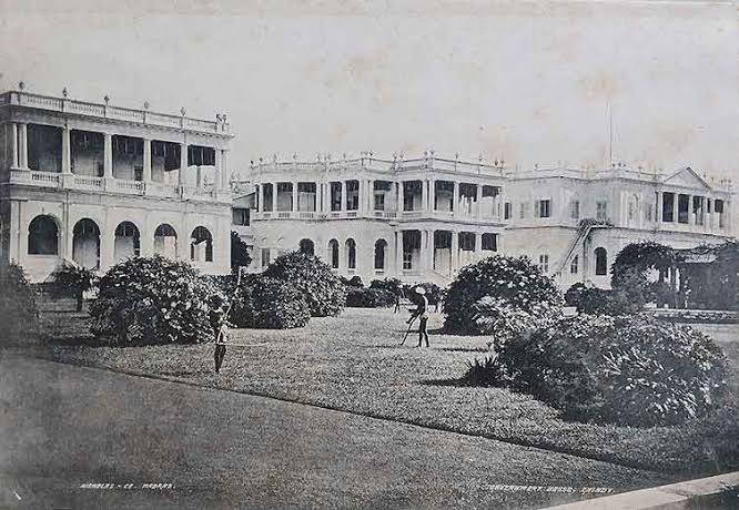 British Era Government House Madras, 1895 Photo - Past-India