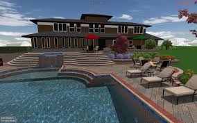Gunite Pool With Color Banding Sun Deck Build In Spa And Outdoor Living Space By Vizx Design Studios Outdoor Living Outdoor Living Space Patio Decor