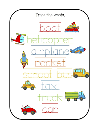 Trans Trace The Words Jpg 1 236 1 600 Pixels Transportation Preschool Transportation Worksheet Preschool Printables