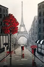 Eiffel Streets 2 Painting Paris Painting Eiffel Tower Painting City Painting