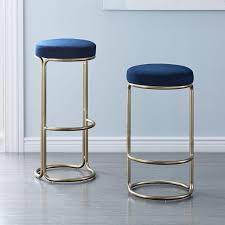 Etta counter stool midcentury bar stools and counter stools. Cora Blue Velvet Brass Counter Stools