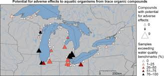 Great lakes map stock photos & great lakes map stock images alamy map of michigan and the great egle great lakes map great lakes maps. Organic Contaminants In Great Lakes Tributaries Prevalence And Potential Aquatic Toxicity Sciencedirect