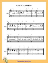 Need some fun and easy songs to play on the piano for kids? Old Mcdonald Had A Farm Lyrics Videos Free Sheet Music For Piano