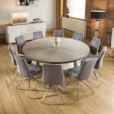 Large Round 1 8 Grey Oak Dining Table 10 Grey Velvet Swivel Chairs Large Round Dining Table Grey Round Dining Table Oak Dining Table