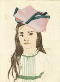 Daphne Wearing a Mobius Strip as a Hat by Ellen Heck (N.D) : Print  Engraving