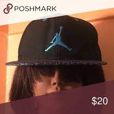Black Teal Embroidered Jumpman Logo Jordan Hat Jordan Hats Jumpman Logo Black And Teal