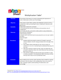 multiplication table1 overview the purpose of this lesson is to