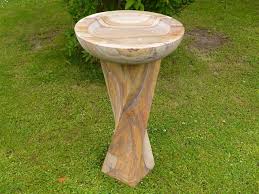 Bird In Bird Bath 60cm Rainbow Sandstone Bird Bath With Twirled Column Bird Bath Garden Modern Bird Baths Bird Bath