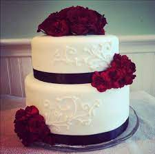 Red Roses And Carnations Wedding Cake Round Wedding Cakes Wedding Cake Red Wedding Cakes With Flowers White Wedding Cakes