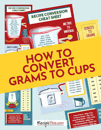 As in an equivalent measurement result (two different units but. How To Convert Grams To Cups Recipe This