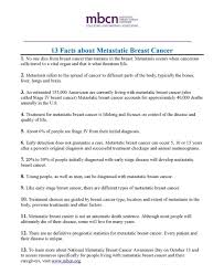 Learn more about breast cancer, including metastatic breast cancer, at the susan g. 13 Facts About Metastatic Breast Cancer Stage Iv Cancer Resource Center Of The Desert