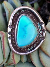 Vintage Southwestern Sterling Silver Ring Set With Pale Blue Turquoise Nice Clean Stone With Tan Check Matrix At The Turquoise Ring Turquoise Turquoise Rings