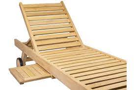Bain de soleil en teck. Lit Bain De Soleil En Teck Avec Roulettes Et Plateau Oxford